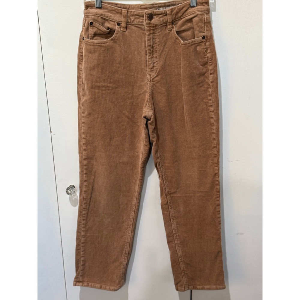 Women's Volcom Brown stretch Corduroy Stoned Straight Leg Pants Size 28